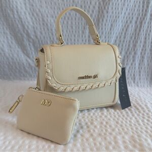 STEVE MADDEN Crossbody Top Handle Satchel Bag with Removable Pouch & Strap NWT